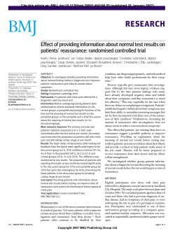 Effect of providing information about normal test results on patients