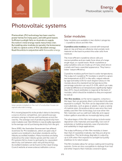 Photovoltaic systems
