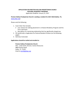 January 31, 2017 Preston Ho - Preston Hollow Presbyterian Church