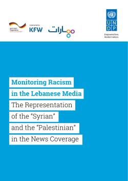 Monitoring Racism in the Lebanese Media The Representation of