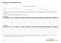 dependants and nominees form