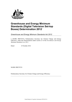 Greenhouse and Energy Minimum Standards (Digital Television Set