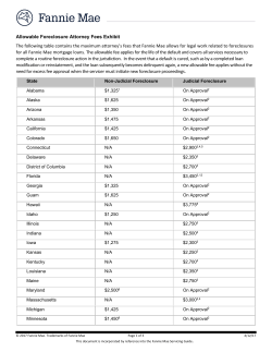 Allowable Foreclosure Attorney Fees Exhibit The following table
