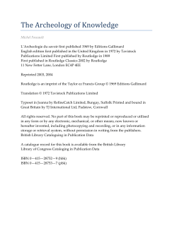 The Archeology of Knowledge