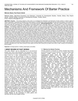 Mechanisms And Framework Of Barter Practice