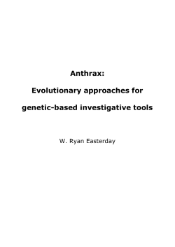 Anthrax: Evolutionary approaches for genetic