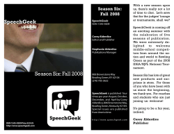 SpeechGeek Season Six: Fall 2008 SpeechGeek