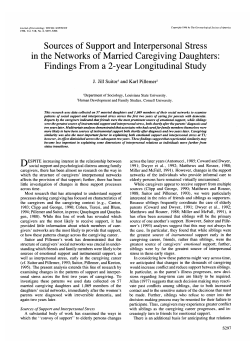 Sources of Support and Interpersonal Stress in the Networks of
