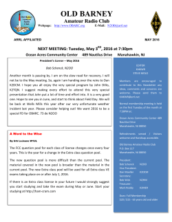 May, 2016 - Old Barney Amateur Radio Club
