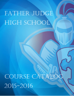 Father Judge High School Course Catalog 2015-2016