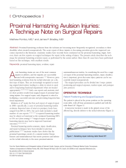 Proximal Hamstring Avulsion Injuries: A Technique Note on Surgical