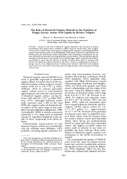 Amino Acid Uptake by Bivalve Veligers1