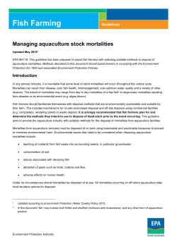 Managing aquaculture stock mortalities