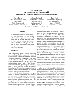 ISA meets Lara: An incremental word space - clic-cimec