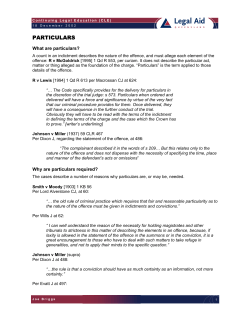 particulars - Legal Aid Queensland