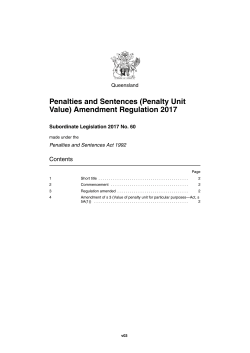 Penalties and Sentences (Penalty Unit Value) Amendment