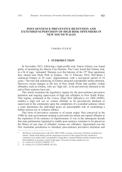 Post-Sentence Preventive Detention and