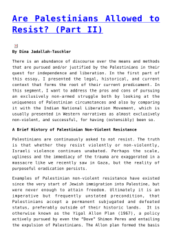 Are Palestinians Allowed to Resist? (Part II)