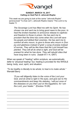 The Sovereign Lord has filled me with his Spirit. He has chosen me