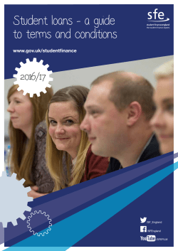 Student loans - a guide to terms and conditions 2016/17