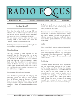 radiofocus - Vallie, Richards, Donovan Consulting