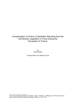 Compensation of Victims of Spoliation Resulting from the Anti