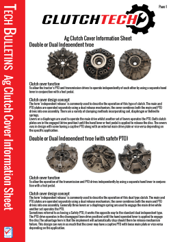 Ag Clutch Cover Information Sheet