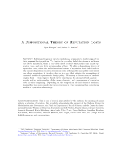 A Dispositional Theory of Reputation Costs