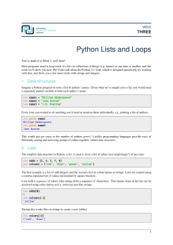 Python Lists and Loops