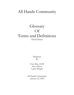 All Hands Community Glossary Of Terms and Definitions