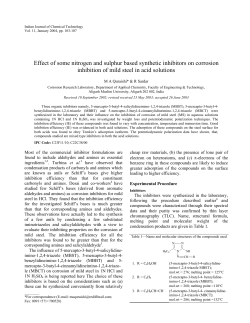 Effect of some nitrogen and sulphur based synthetic inhibitors on