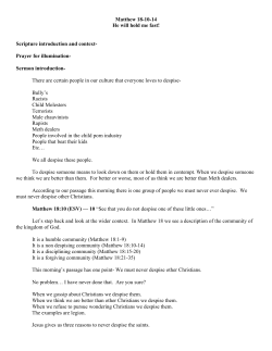 Matthew 18-10-14 He will hold me fast!