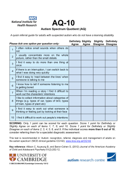 Autism spectrum quotient (AQ-10) test