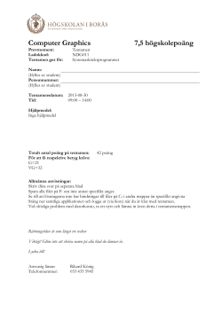 Computer Graphics 7,5 h&ouml;gskolepo&auml;ng