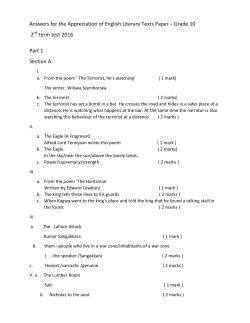 Answers for the Appreciation of English Literary Texts Paper