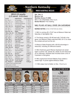 game notes  - Northern Kentucky University Athletics