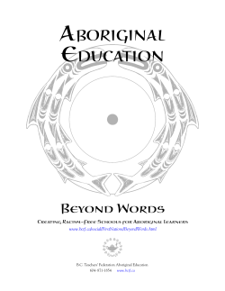 Aboriginal Education, Beyond Words.