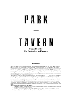 Steps of Service (Servers and Bar).