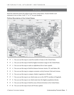 Read the statements about the political map of the United States