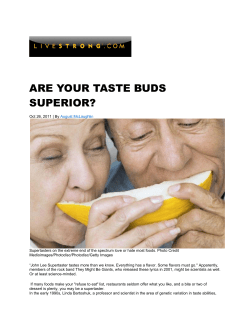 are your taste buds superior?