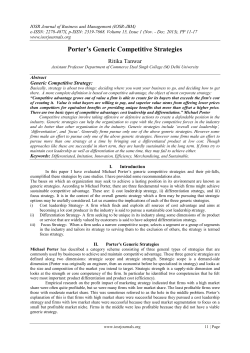 Porter`s Generic Competitive Strategies