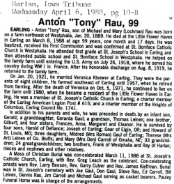 Anton "Tony" Ran, 99