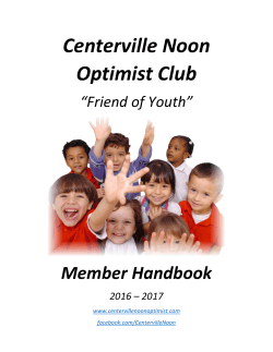 About the Optimist Club - Centerville Noon Optimist