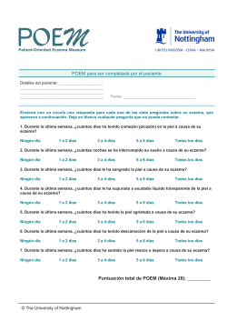 POEM para ser completada por el paciente Puntuaci&oacute;n total de