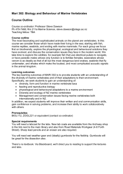 Mari 302: Marrine Vertebrates