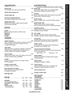 print menu - Yum! Kitchen and Bakery