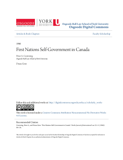 First Nations Self-Government in Canada
