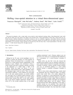 Shifting visuo-spatial attention in a virtual three