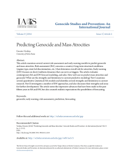 Predicting Genocide and Mass Atrocities