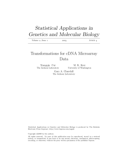 Statistical Applications in Genetics and Molecular Biology
